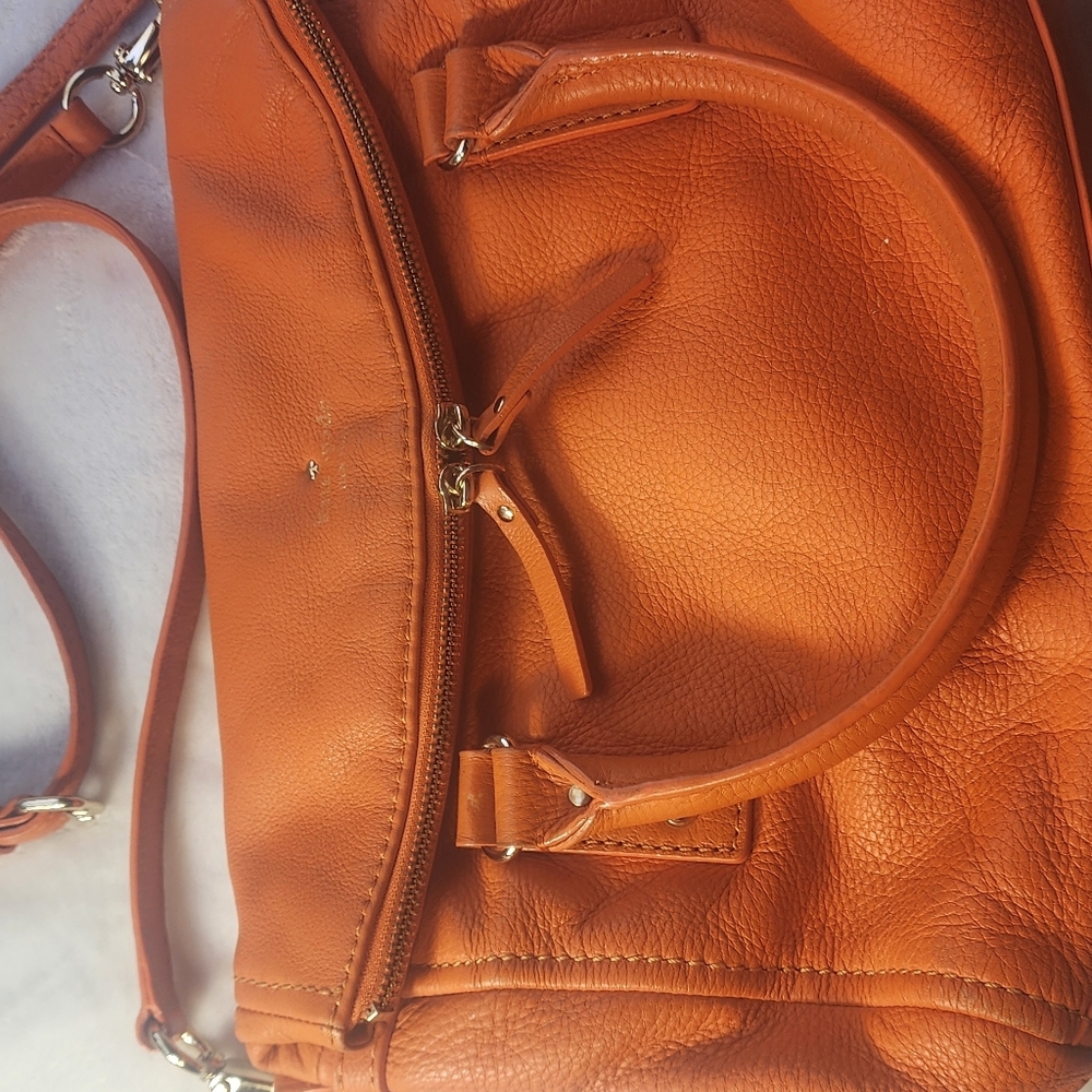 Kate Spade Cobble Hill Small Leslie Convertible Bag GUC Pumpkin Orange - Picture 10 of 16